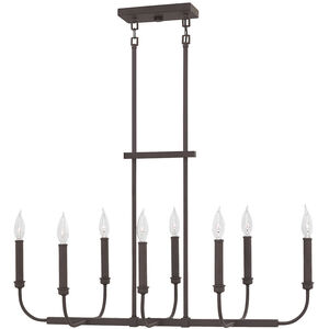 Alister 8 Light 33 inch Buckeye Bronze Indoor Linear Chandelier Ceiling Light