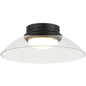 Luna LED 11.88 inch Matte Black Flush Mount Ceiling Light in Matte Black and Clear