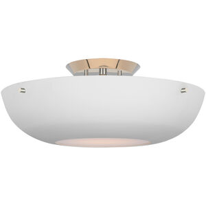 AERIN Valencia LED 16.5 inch Polished Nickel Flush Mount Ceiling Light in White