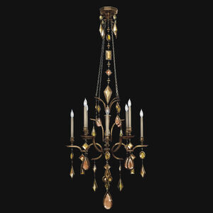 Encased Gems 8 Light 31 inch Bronze Chandelier Ceiling Light in Multi-Colored Crystal